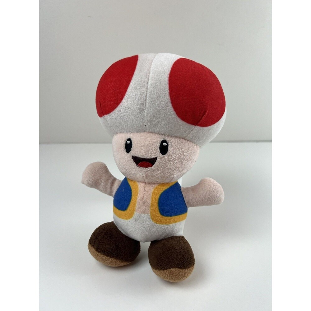 Super Mario Toad Stuffed Animal Plush Toy Video Gamer Gift Basket 7” Plushie